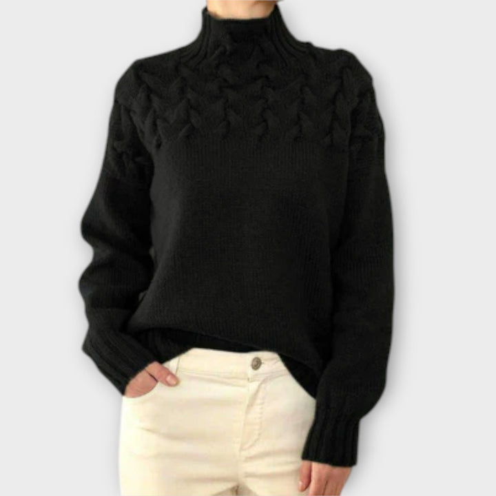 Kathrin | Women's Sweater with Cable Knit Detail