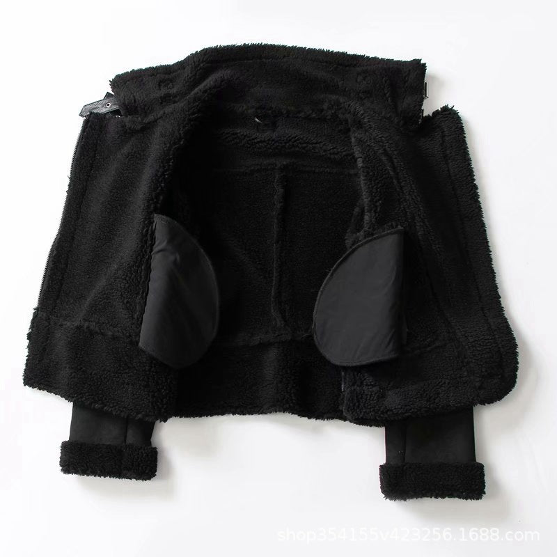 Flor | Suede Velvet Fur Lambswool Jacket