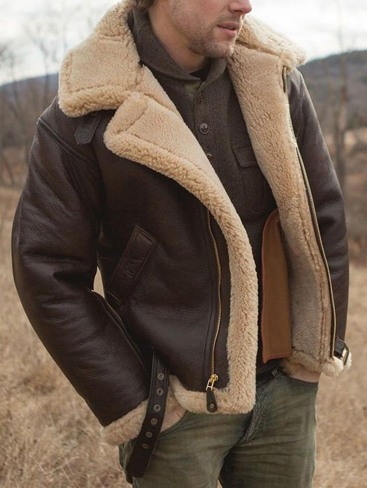 ELVERON — Luxe Shearling Leather Jacket
