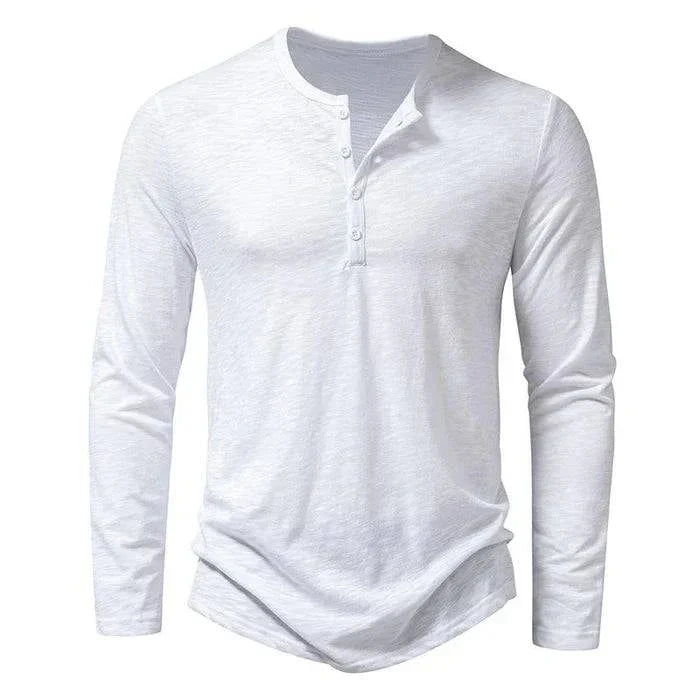Henley | Collar Long Sleeve T-Shirt